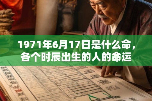 1971年6月17日是什么命，各个时辰出生的人的命运