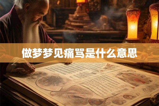 做梦梦见痛骂是什么意思