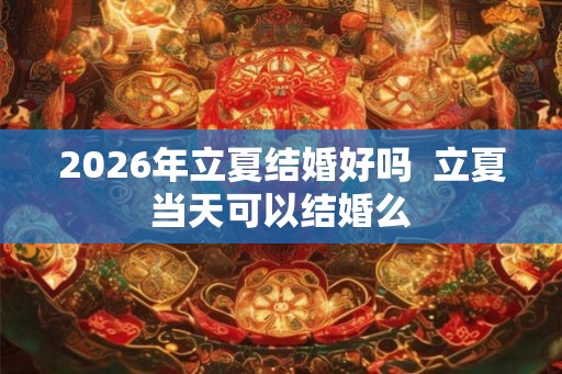 2026年立夏结婚好吗  立夏当天可以结婚么