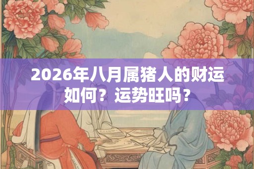 2026年八月属猪人的财运如何？运势旺吗？