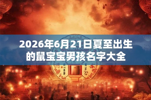 2026年6月21日夏至出生的鼠宝宝男孩名字大全 2026年6月21日夏至出生的鼠宝宝男孩名字大全