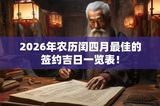 2026年农历闰四月最佳的签约吉日一览表！