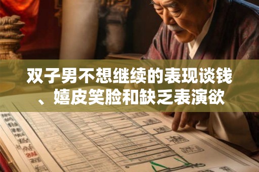 双子男不想继续的表现谈钱、嬉皮笑脸和缺乏表演欲 双子男不想继续的表现谈钱、嬉皮笑脸和缺乏表演欲