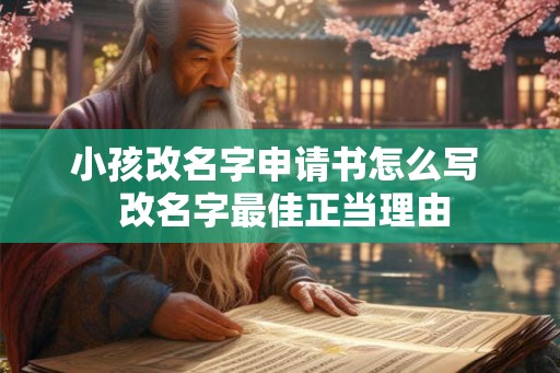 小孩改名字申请书怎么写  改名字最佳正当理由