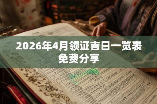 2026年4月领证吉日一览表免费分享