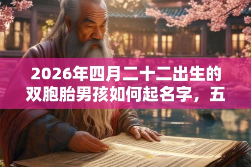 2026年四月二十二出生的双胞胎男孩如何起名字，五行属什么