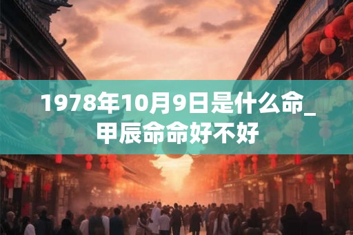 1978年10月9日是什么命_甲辰命命好不好