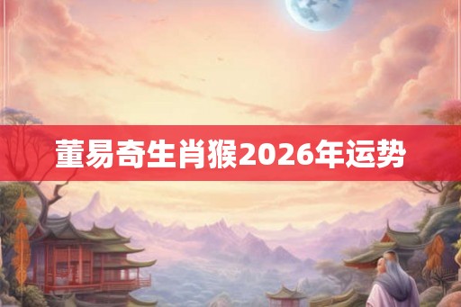 董易奇生肖猴2026年运势