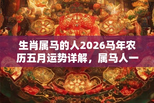 生肖属马的人2026马年农历五月运势详解，属马人一辈子的克星