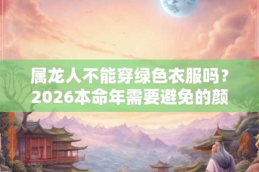 属龙人不能穿绿色衣服吗？2026本命年需要避免的颜色是什么？