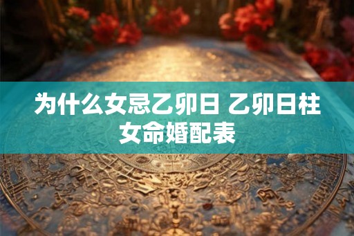 为什么女忌乙卯日 乙卯日柱女命婚配表