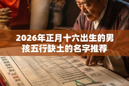 2026年正月十六出生的男孩五行缺土的名字推荐