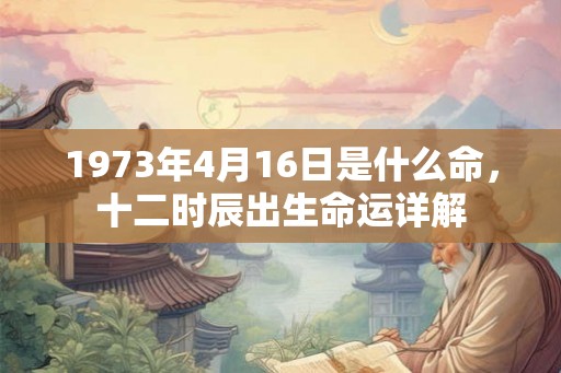 1973年4月16日是什么命，十二时辰出生命运详解