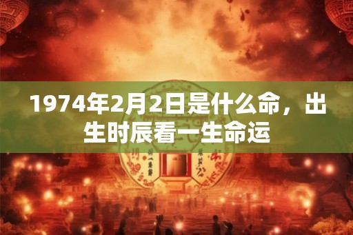 1974年2月2日是什么命，出生时辰看一生命运
