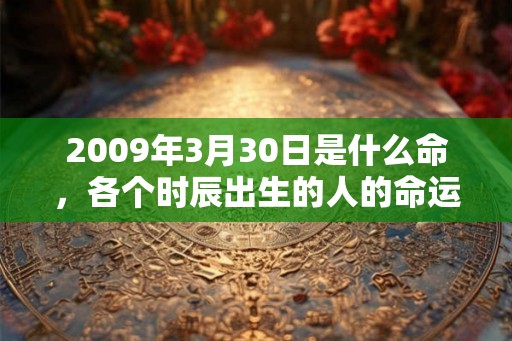 2009年3月30日是什么命，各个时辰出生的人的命运