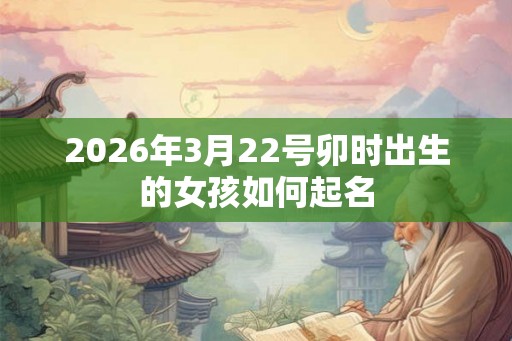 2026年3月22号卯时出生的女孩如何起名