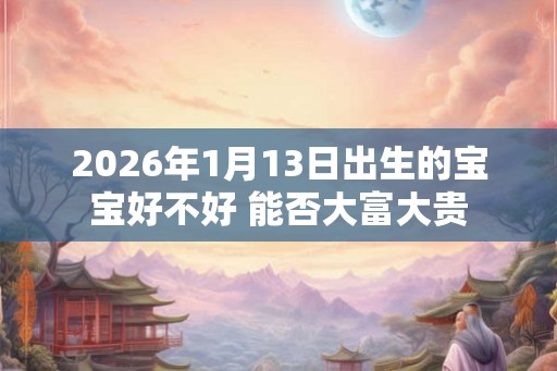 2026年1月13日出生的宝宝好不好 能否大富大贵