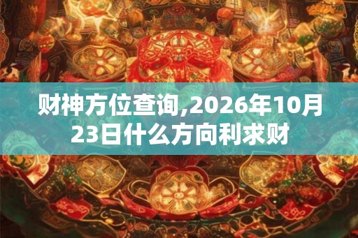 财神方位查询,2026年10月23日什么方向利求财