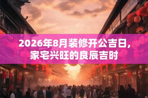 2026年8月装修开公吉日,家宅兴旺的良辰吉时
