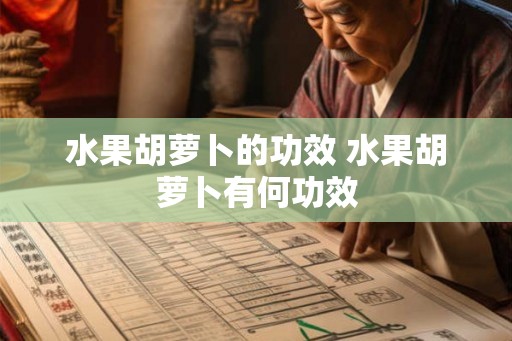 水果胡萝卜的功效 水果胡萝卜有何功效