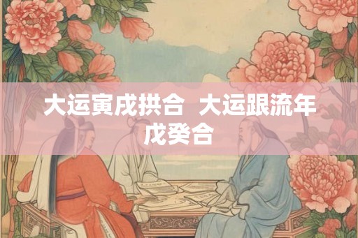大运寅戌拱合  大运跟流年戊癸合