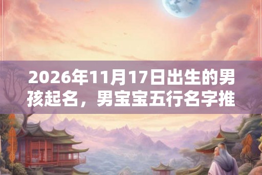 2026年11月17日出生的男孩起名，男宝宝五行名字推荐