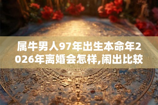 属牛男人97年出生本命年2026年离婚会怎样,闹出比较大的矛盾