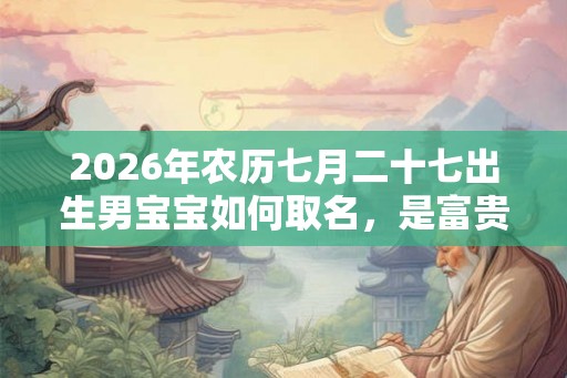 2026年农历七月二十七出生男宝宝如何取名，是富贵命吗？