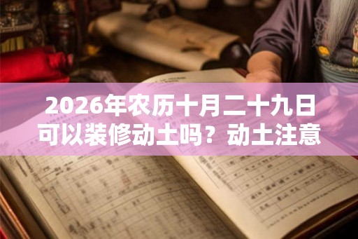 2026年农历十月二十九日可以装修动土吗？动土注意事项