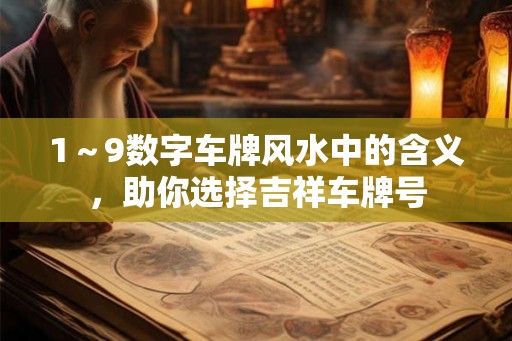 1～9数字车牌风水中的含义，助你选择吉祥车牌号