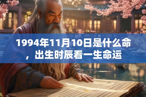 1994年11月10日是什么命，出生时辰看一生命运