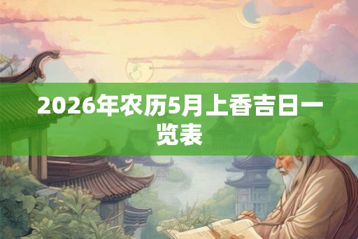 2026年农历5月上香吉日一览表