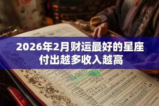 2026年2月财运最好的星座 付出越多收入越高