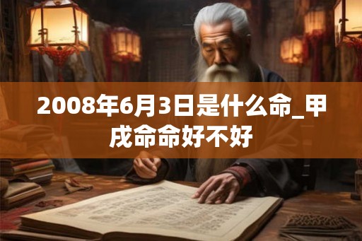 2008年6月3日是什么命_甲戌命命好不好
