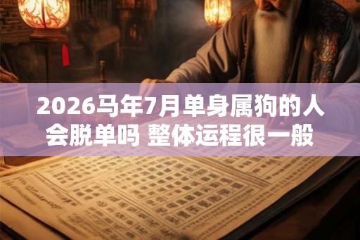 2026马年7月单身属狗的人会脱单吗 整体运程很一般