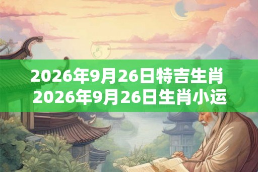 2026年9月26日特吉生肖 2026年9月26日生肖小运播报 2026年9月26日特吉生肖 2026年9月26日生肖小运播报