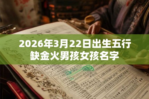 2026年3月22日出生五行缺金火男孩女孩名字