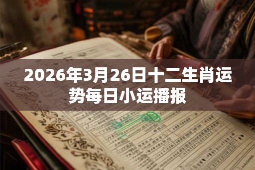 2026年3月26日十二生肖运势每日小运播报 2026年3月26日十二生肖运势每日小运播报