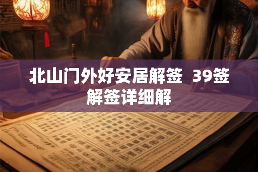 北山门外好安居解签  39签解签详细解
