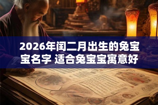 2026年闰二月出生的兔宝宝名字 适合兔宝宝寓意好的名字大全