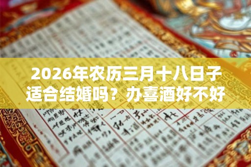 2026年农历三月十八日子适合结婚吗?办喜酒好不好? 2026年农历三月十八日子适合结婚吗?办喜酒好不好?