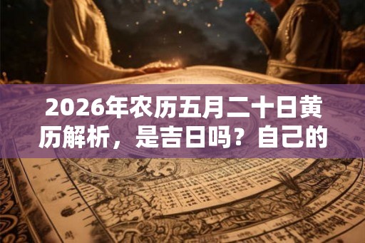 2026年农历五月二十日黄历解析,是吉日吗?自己的黄道吉日该怎么选? 2026年农历五月二十日黄历解析,是吉日吗?自己的黄道吉日该怎么选?