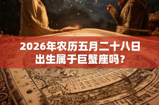 2026年农历五月二十八日出生属于巨蟹座吗？