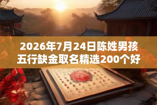 2026年7月24日陈姓男孩五行缺金取名精选200个好名