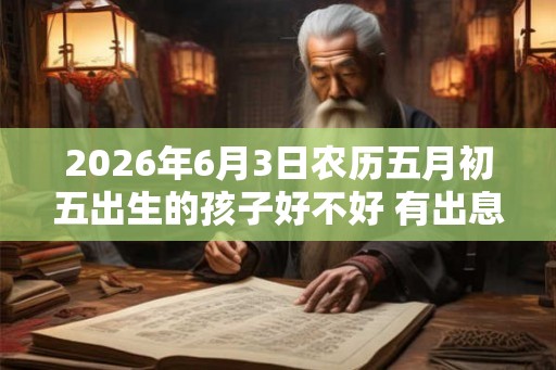 2026年6月3日农历五月初五出生的孩子好不好 有出息的婴儿好名