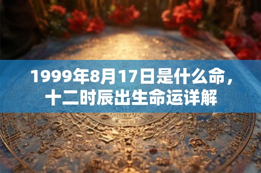 1999年8月17日是什么命，十二时辰出生命运详解