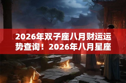 2026年双子座八月财运运势查询!2026年八月星座运势分析 2026年双子座八月财运运势查询!2026年八月星座运势分析