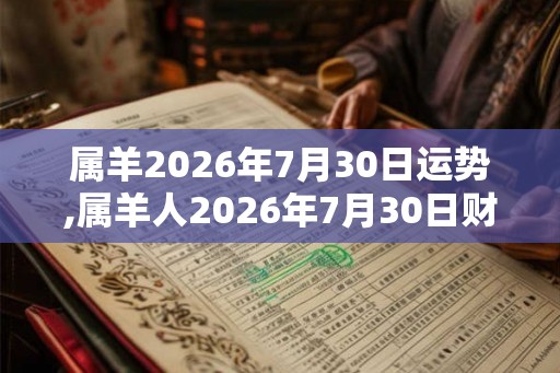 属羊2026年7月30日运势,属羊人2026年7月30日财运,生肖羊2026年7月30日运势