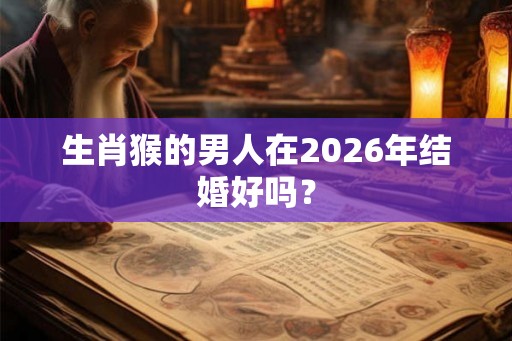 生肖猴的男人在2026年结婚好吗？
