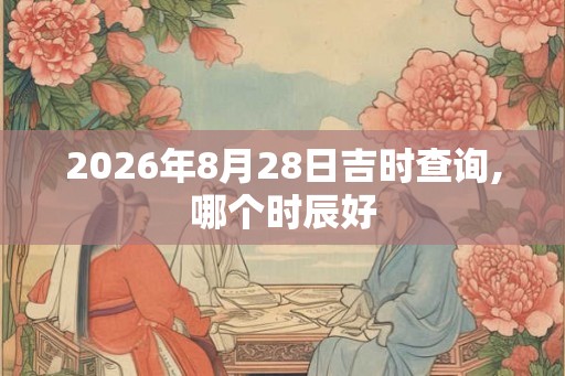 2026年8月28日吉时查询,哪个时辰好